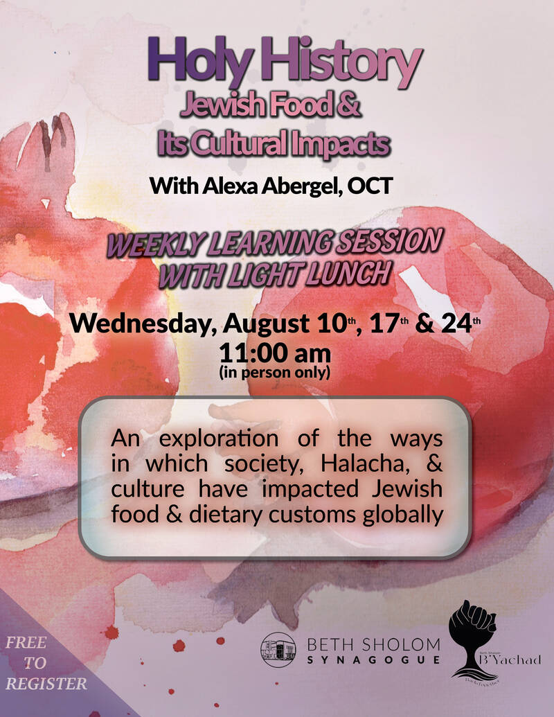 An exploration of the ways in which society, Halacha, & culture have impacted Jewish food & dietary customs globally